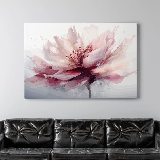 Интерьерная картина "Нежно-розовый цветок" на холсте, большая, размер 30х45 см #8 Интерьерная картина "Нежно-розовый цветок" на холсте, большая, размер 30х45 см #8