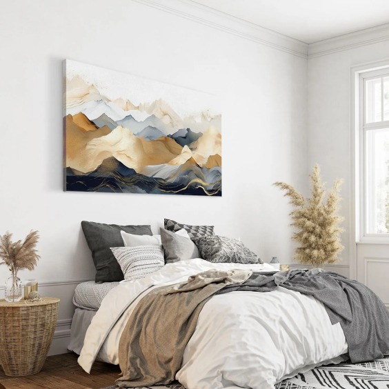 Интерьерная картина "Горы абстракция" на холсте, большая, размер 60х90 см #6