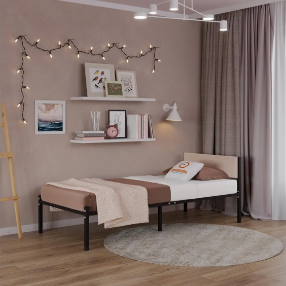 Комплект кровать Лофт 80х200 черный vel beige RS-1 80 #3