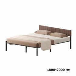 Комплект Лофт кровать 180х200 черная с коричневым чехлом тк 03