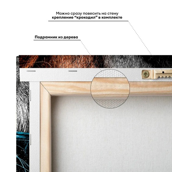 Картина на стену большая на холсте интерьерная "Царь зверей", размер 30х45 см #3