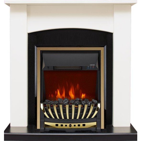 Каминокомплект Baltimore - Слоновая кость, черный с очагом Aspen Gold #1