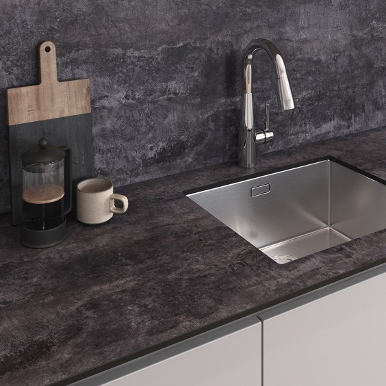 Кухонная столешница Компакт-плита HPL Sagora Цемент тёмный 0632/S, 4200 x 1320 x 12 мм #2