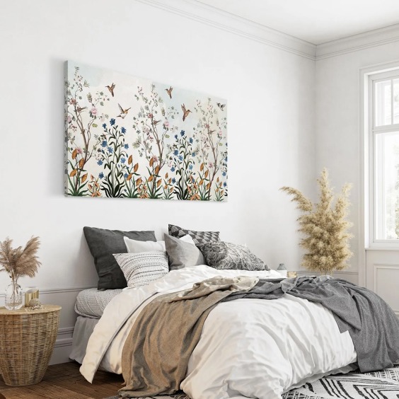 Интерьерная картина "Колибри в поле" на холсте, большая, размер 80х115 см #6