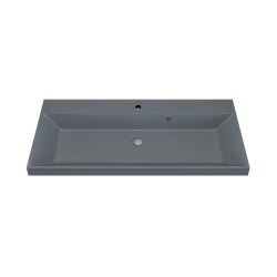 Раковина для ванной кварцевая Uperwood Classic Quartz 100х45х15 см, серая матовая, бетон