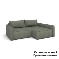 Диван Rivalli Лофт с узким подлокотником правая оттоманка, категория ткани 1