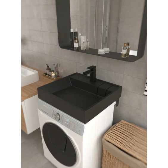 Раковина над стиральной машиной Uperwood Naomi Quartz, 60*60 см, уголь #4