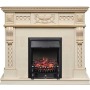 Каминокомплект Corsica - Слоновая кость с патиной (Ширина 1100) с очагом Fobos FX Black