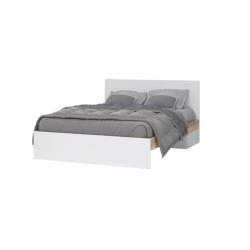 Кровать Юкки КР 1600 1.6х2.0 (1640х860х2032) Фасад Белый/Корпус Дуб делано