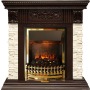 Каминокомплект Luxemburg (каменный) - Сланец/Темный дуб с очагом Atherton