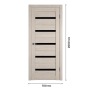 Дверное полотно Atum 7 Cappuccino со стеклом Black Gloss, 700х2000 мм