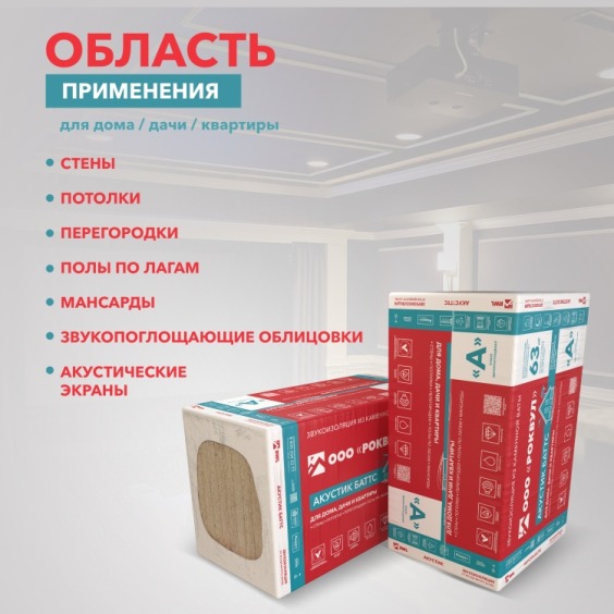 Утеплитель Rockwool Акустик Баттс 1000х600х100 мм, 5 шт. уп #4