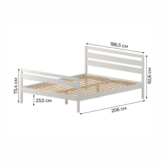 Комплект кровать Лето База 180x200+В3+Н3, обработка белый #2