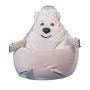 Детское кресло игрушка Мишка белый, Велюр, XL