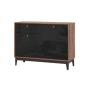 Brass комод КМ-3, Каштан/Черный глянец