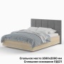 Кровать Корона «Marta Wood» со сплошным основанием ЛДСП, Дуб сонома и Велюр Teddy 022 (пепел) 160х200