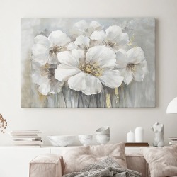 Картина на стену большая на холсте интерьерная "Белая рапсодия", размер 50х80 см