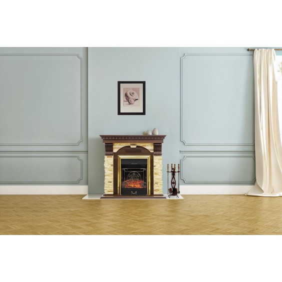 Каминокомплект Dublin - Темный дуб / Сланец с очагом Aspen Gold #3