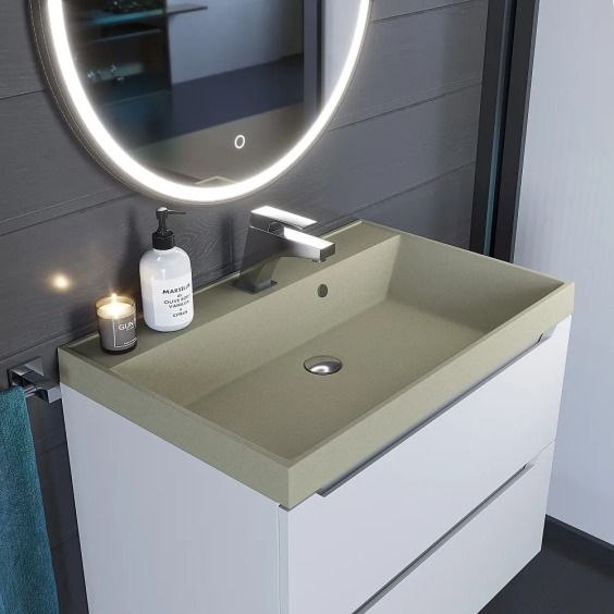 Раковина для ванной кварцевая Uperwood Classic Quartz 70х45х15 см, бежевая матовая, десерт #5