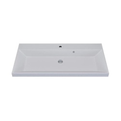 Раковина для ванной кварцевая Uperwood Classic Quartz 100х45х15 см, белая матовая, жасмин