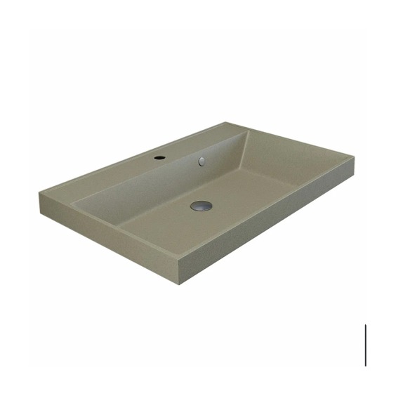 Раковина для ванной кварцевая Uperwood Classic Quartz 70х45х15 см, бежевая матовая, десерт #2