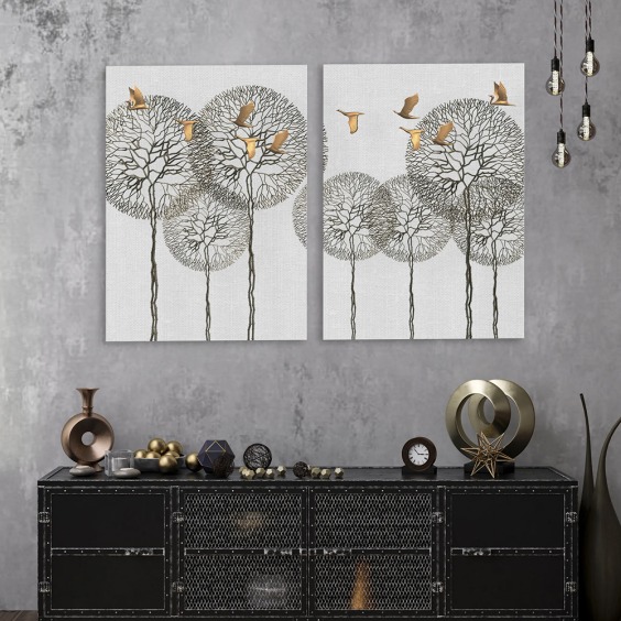 Картина интерьерная модульная на стену "Одуванчики" на холсте большая в комнату 2 вертикальные картины, каждая 60х40 см., общий размер 60х80 см. #5