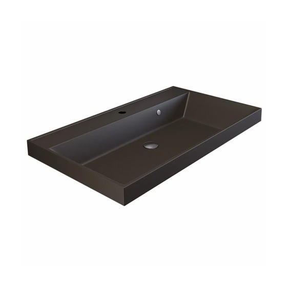 Раковина для ванной кварцевая Uperwood Classic Quartz 80х45х15 см, коричневая матовая, трюфель #2