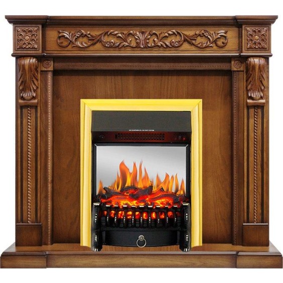 Каминокомплект Neapol - Дуб антик с очагом Fobos FX M Brass #1