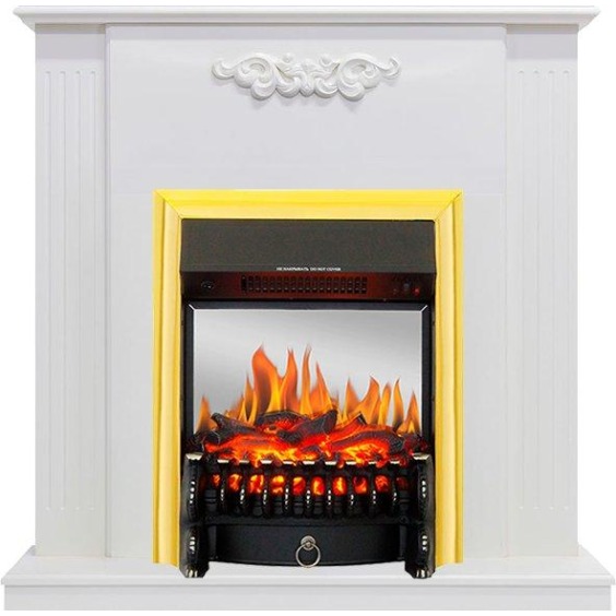 Каминокомплект Capri - Белое дерево делюкс с очагом Fobos FX M Brass #1