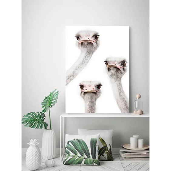 Интерьерная картина "Страусы" на холсте, большая, размер 90х60 см #7 Интерьерная картина "Страусы" на холсте, большая, размер 90х60 см #7