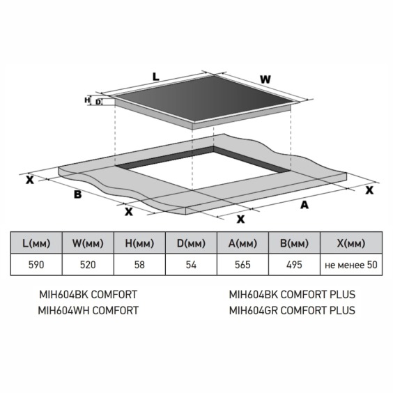 Варочная панель индукционная с инвертором Meferi MIH604BK Comfort #6