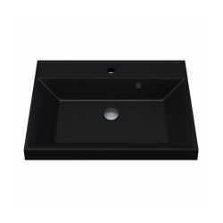Раковина для ванной кварцевая Uperwood Classic Quartz 60х45х15 см, черная матовая, космос