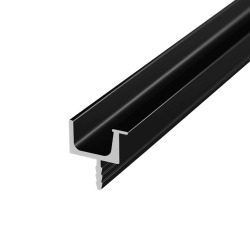 Ручка-профиль торцевая AQ U-line С=96 (ДСП+стекло), L=4000, черный матовый