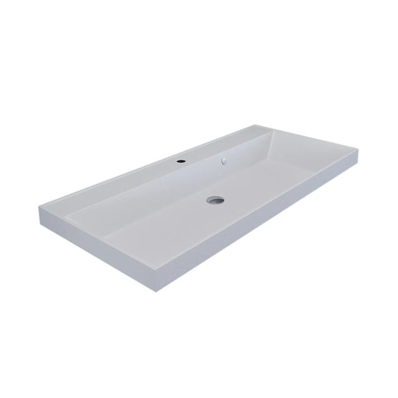 Раковина для ванной кварцевая Uperwood Classic Quartz 100х45х15 см, белая матовая, жасмин #2