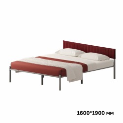 Комплект Лофт кровать 160х190 серая с бордовым чехлом тк 08