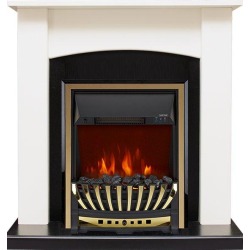Каминокомплект Baltimore - Слоновая кость, черный с очагом Aspen Gold