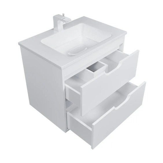 Тумба под раковину для ванной подвесная Uperwood Modul 61х44,4х55 см, белая матовая #3