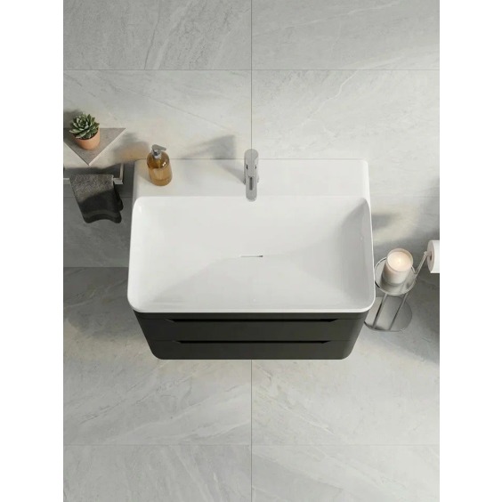 Раковина для ванной полувстраиваемая Uperwood Ocean 80 см, белая глянцевая #4