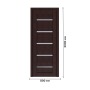 Дверь межкомнатная DK-Doors D-1 Венге/Матовое стекло, 2000х800, Полотно