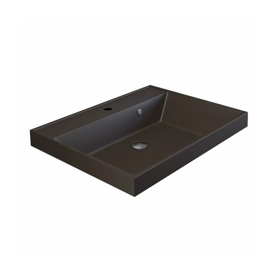 Раковина для ванной кварцевая Uperwood Classic Quartz 60х45х15 см, коричневая матовая, трюфель #2