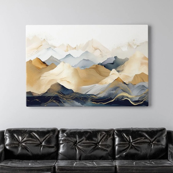 Интерьерная картина "Горы абстракция" на холсте, большая, размер 30х45 см #8