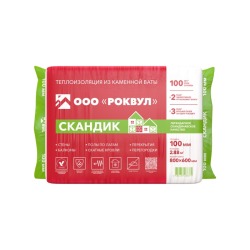 Утеплитель Rockwool Лайт Баттс скандик 800х600х100 мм, 6 шт. уп