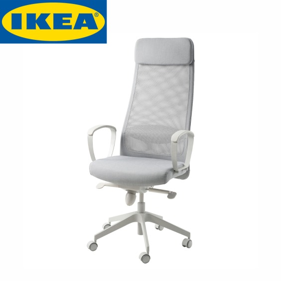 Стул офисный на колесах, Ikea Markus, светло-серый #1