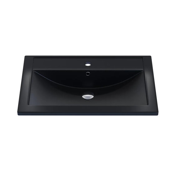 Раковина для ванной кварцевая Uperwood Foster Quartz 70х45,5х17,5 см, черная матовая, уголь #1