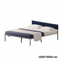 Комплект Лофт кровать 120х200 серая с темно-синим чехлом тк 09