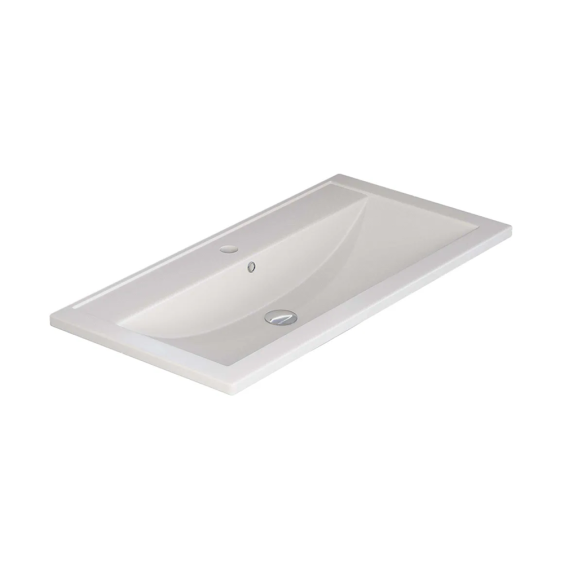 Раковина для ванной кварцевая Uperwood Foster Quartz 90х45,5х17,5 см, белая матовая, жасмин #2