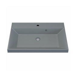 Раковина для ванной кварцевая Uperwood Classic Quartz 80х45х15 см, серая матовая, платина