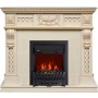 Каминокомплект Corsica - Слоновая кость с патиной (Ширина 1100) с очагом Aspen Black