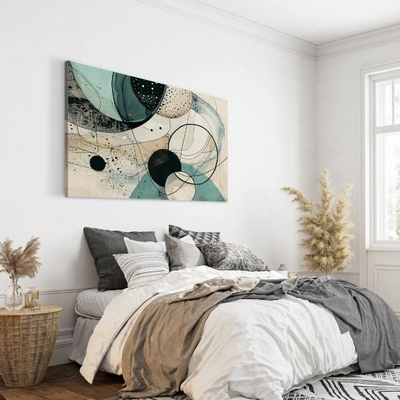 Интерьерная картина "Абстрактная вуаль" на холсте, большая, размер 80х115 см #6