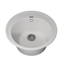 Кухонная мойка кварцевая Uperwood Quartz UPD-01-01, круглая, белая